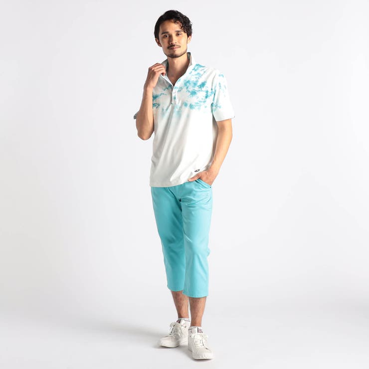 NICOLE SPORTS】ムラ柄スキッパーポロシャツ[品番：NICW0006733