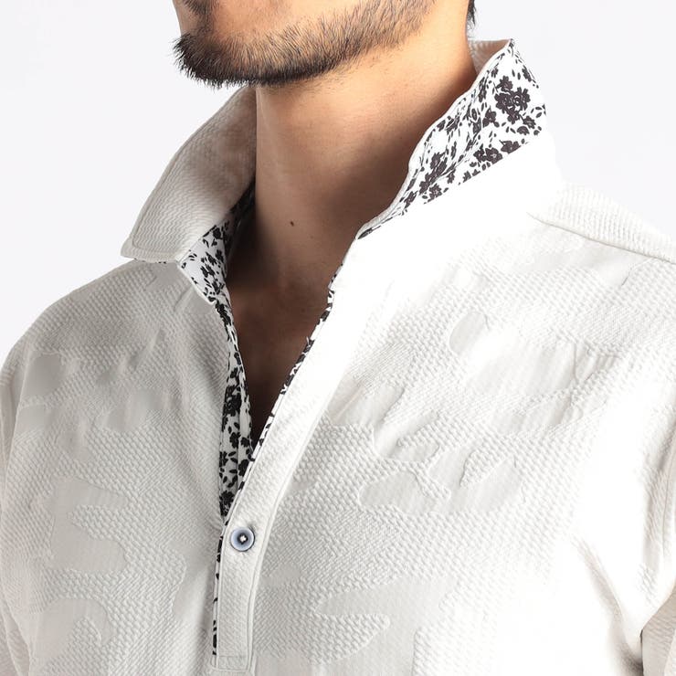 【NICOLE SPORTS】エンボスクラック柄スキッパーポロシャツ | NICOLE | 詳細画像9 