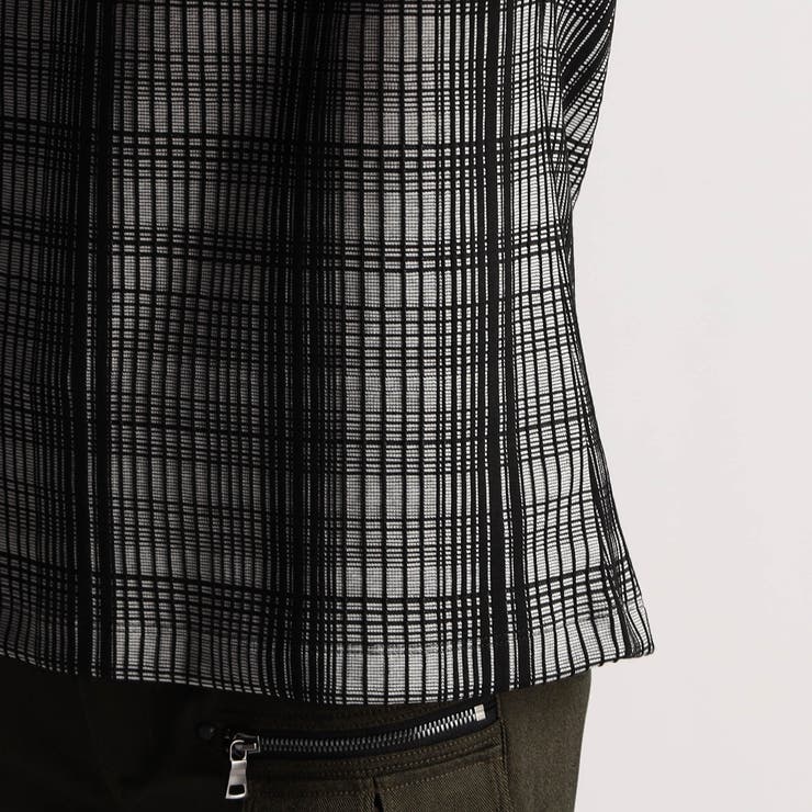 ブリスターチェッククルーネック半袖プルオーバー | NICOLE | 詳細画像10 