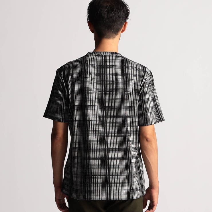 ブリスターチェッククルーネック半袖プルオーバー | NICOLE | 詳細画像6 