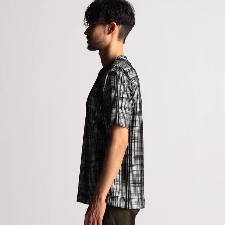 ブリスターチェッククルーネック半袖プルオーバー | NICOLE | 詳細画像7 