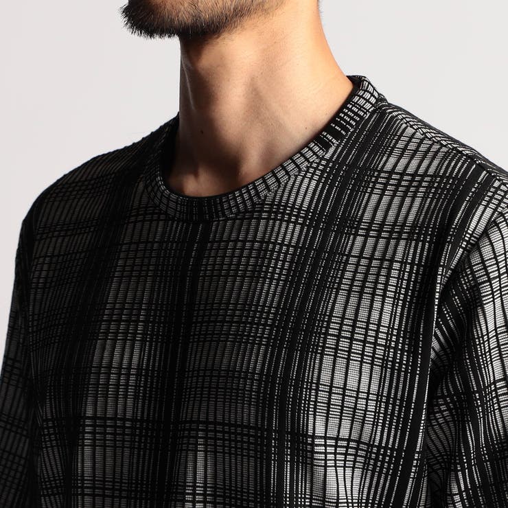 ブリスターチェッククルーネック半袖プルオーバー | NICOLE | 詳細画像8 