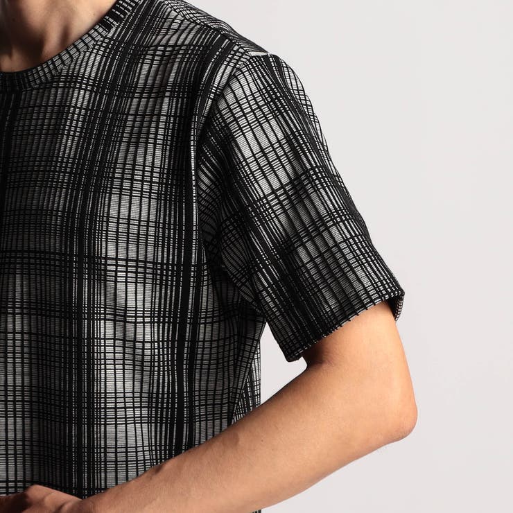 ブリスターチェッククルーネック半袖プルオーバー | NICOLE | 詳細画像9 