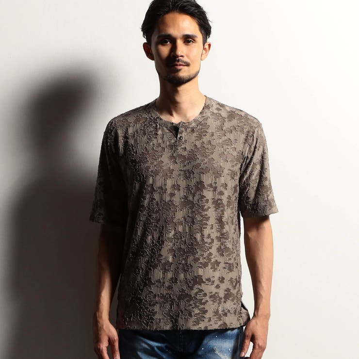 【RIELABO】ブロークンシアージャカード ヘンリーネックカットソー | NICOLE | 詳細画像4 