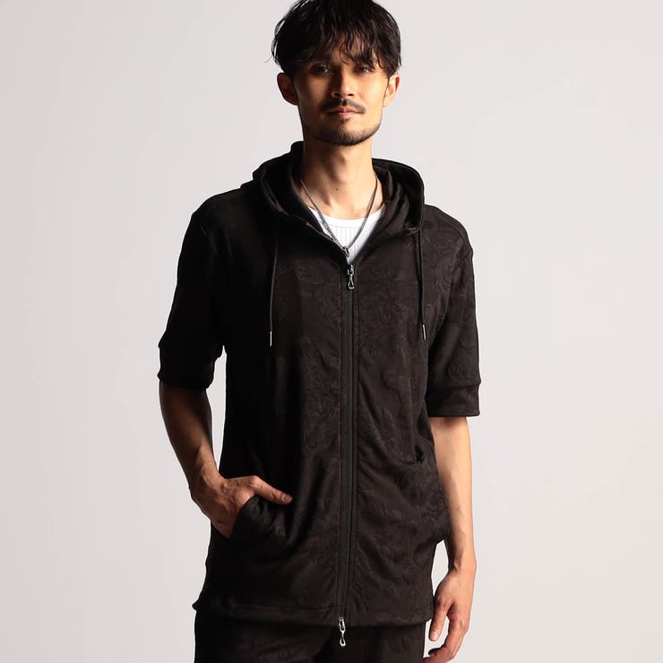 アラカルトリンクスジャカード5分袖フードパーカー | NICOLE | 詳細画像13