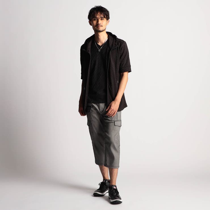 アラカルトリンクスジャカード5分袖フードパーカー | NICOLE | 詳細画像3