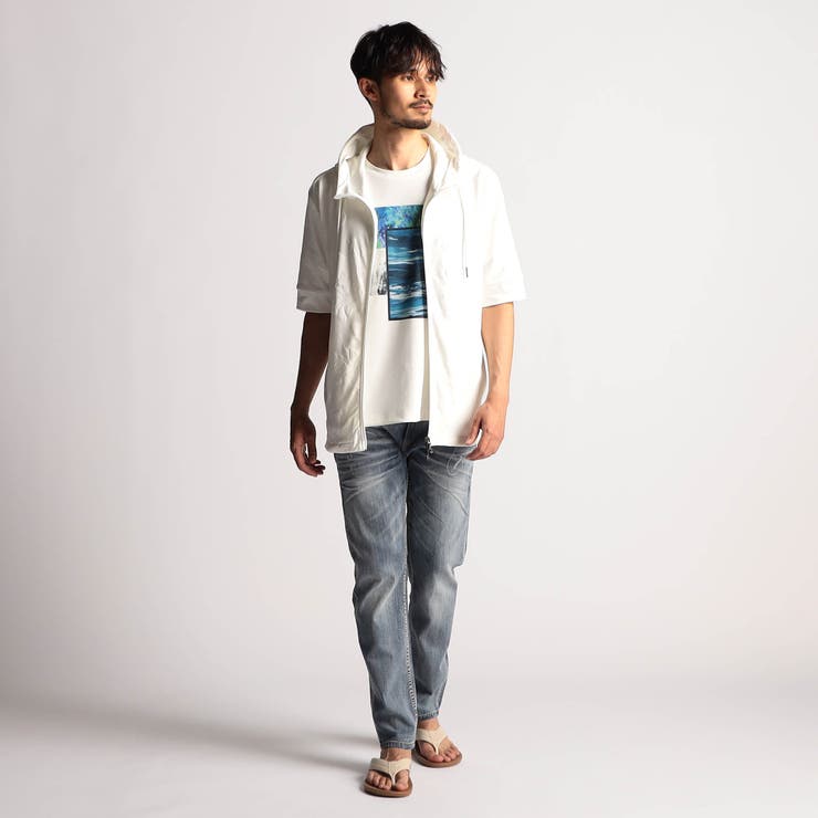 アラカルトリンクスジャカード5分袖フードパーカー | NICOLE | 詳細画像4