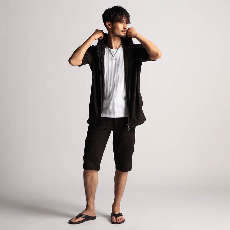 アラカルトリンクスジャカード5分袖フードパーカー | NICOLE | 詳細画像5