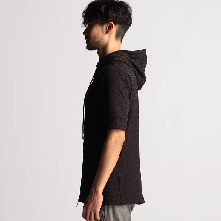 アラカルトリンクスジャカード5分袖フードパーカー | NICOLE | 詳細画像7