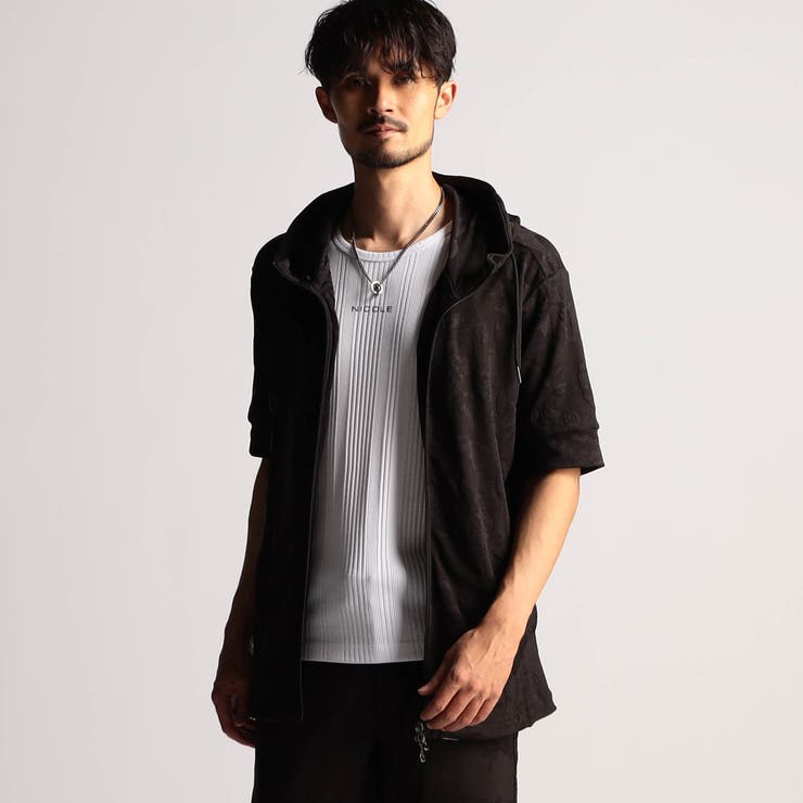 92その他3 | アラカルトリンクスジャカード5分袖フードパーカー | NICOLE