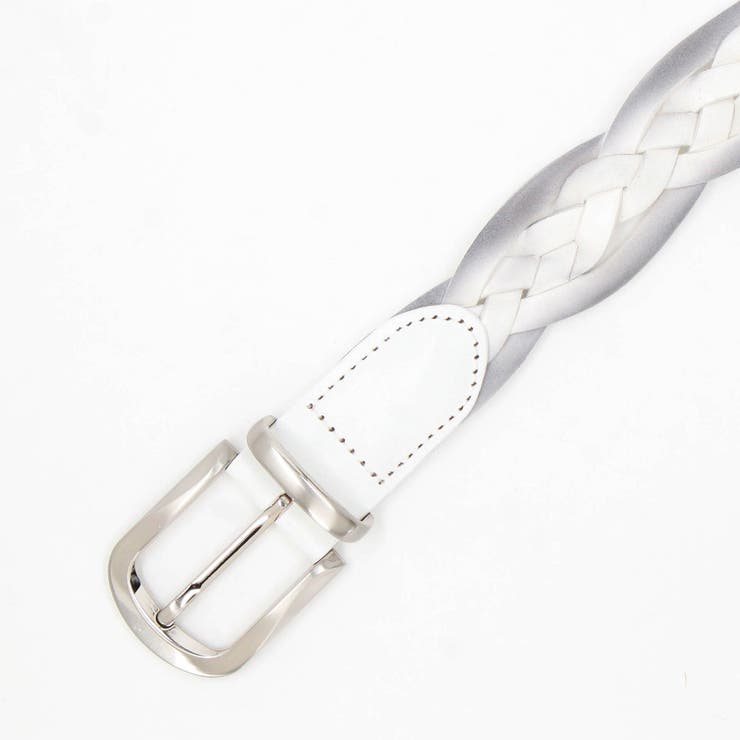 09ホワイト | ブレイドメッシュベルト | NICOLE