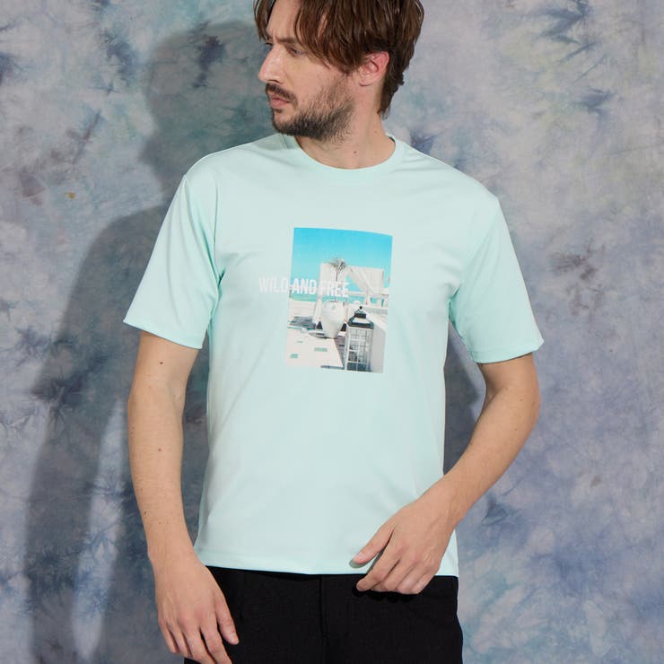 41ライトグリーン | アラカルトプリントクルーネック半袖Tシャツ | NICOLE