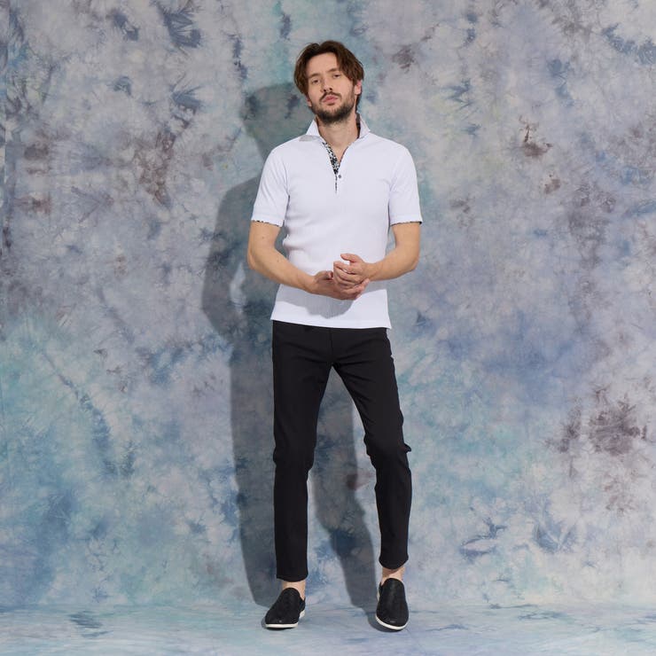 【WEB限定】ランダムテレコショートレギュラーカラーポロシャツ | NICOLE | 詳細画像2 