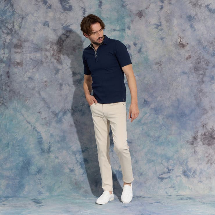 【WEB限定】ランダムテレコショートレギュラーカラーポロシャツ | NICOLE | 詳細画像6 