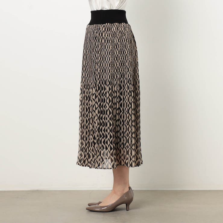 【WALDO】ジオメトリック柄ウエストリブプリーツスカート | NICOLE | 詳細画像4 