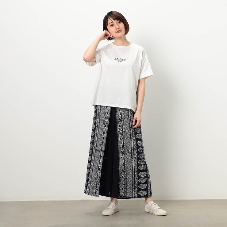 刺繍ロゴサイドパイピング半袖Ｔシャツ | NICOLE | 詳細画像2 