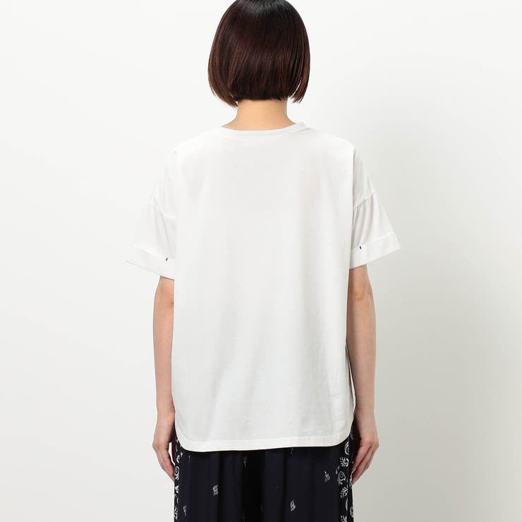 刺繍ロゴサイドパイピング半袖Ｔシャツ | NICOLE | 詳細画像6 