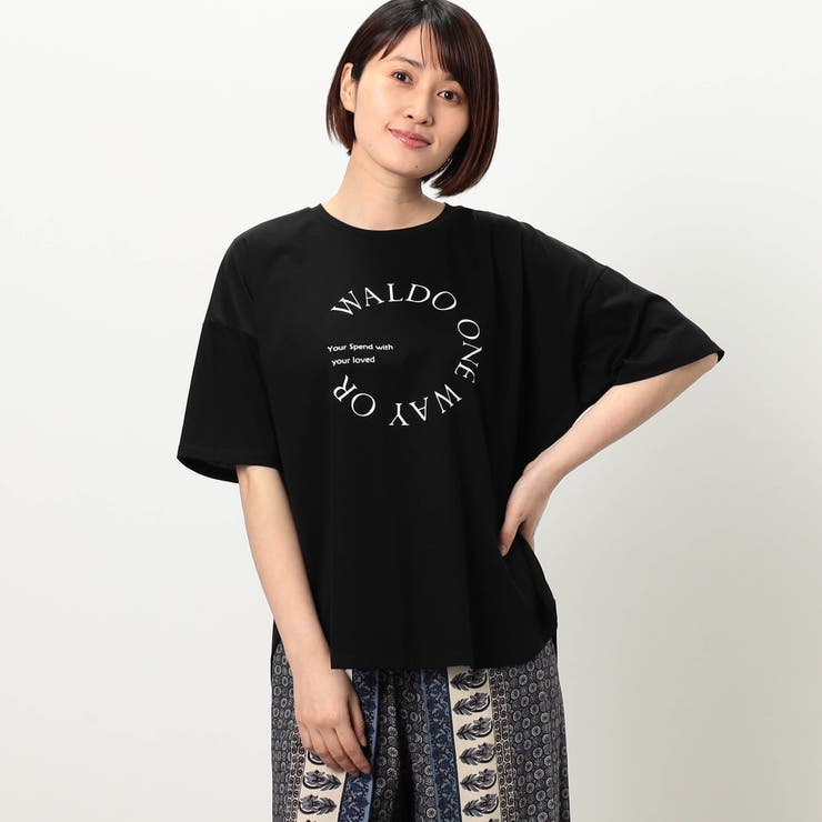 49ブラック | 【WALDO】サークルフォトロゴＴシャツ | NICOLE