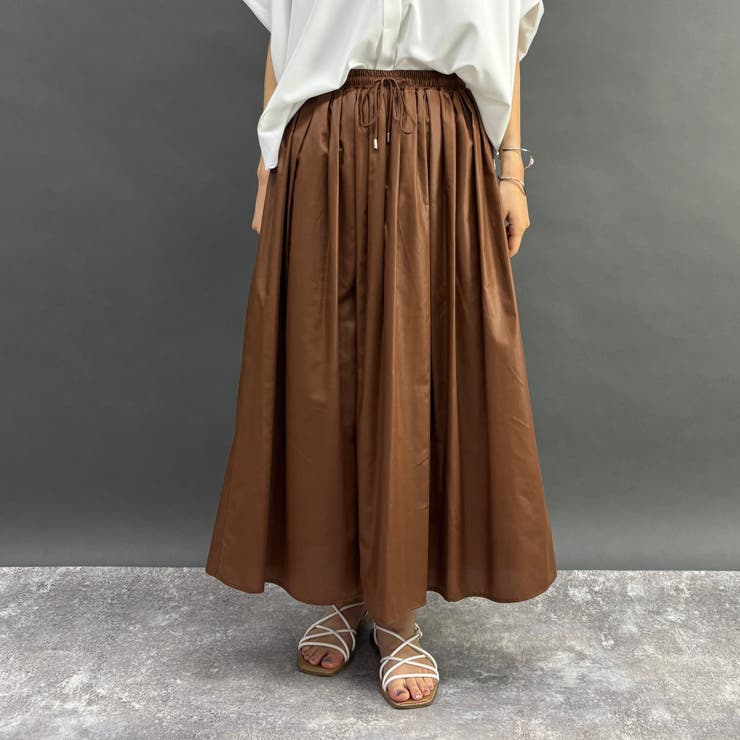 13ブラウン | ギャザースカート | NICOLE