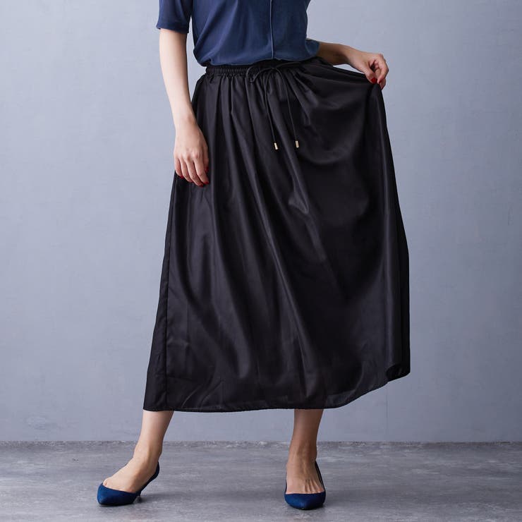49ブラック | ギャザースカート | NICOLE
