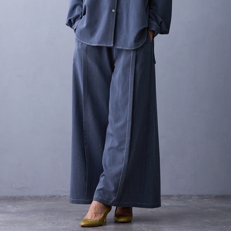 67ネイビー | テンセルデニムパンツ | NICOLE