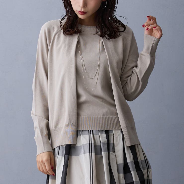 19ライトグレー | レイヤードニットプルオーバー | NICOLE