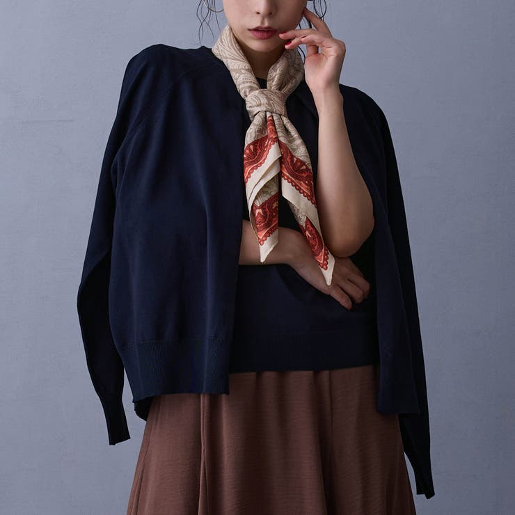 67ネイビー | レイヤードニットプルオーバー | NICOLE