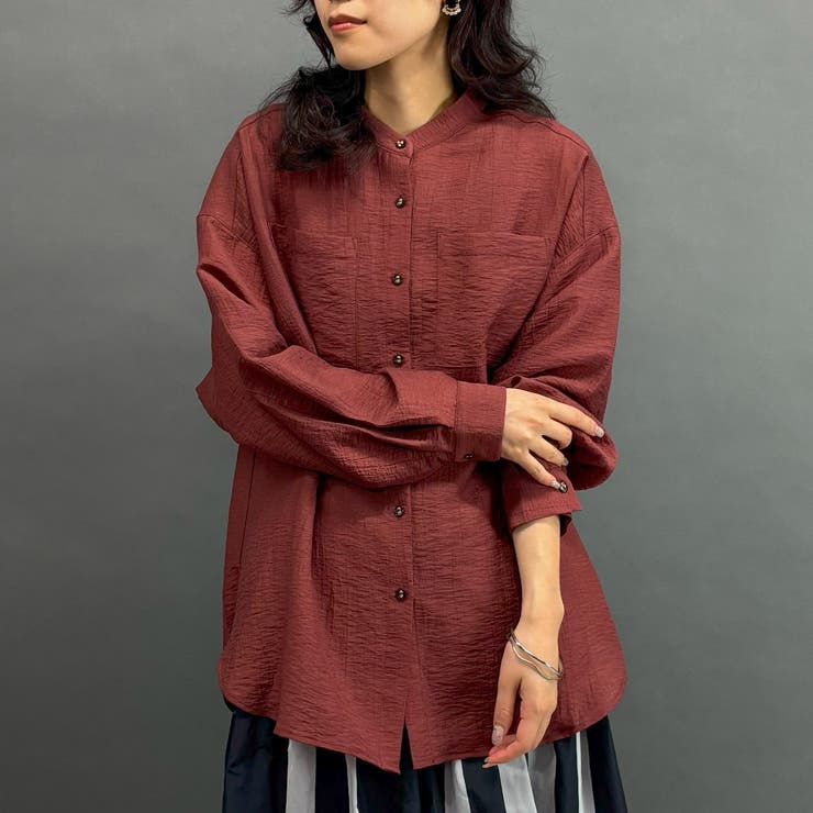 13ブラウン | シアーシャツブラウス | NICOLE