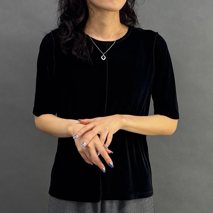 49ブラック | シアーベロアTシャツ | NICOLE