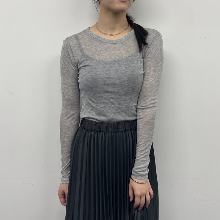 19ライトグレー | シアーロングTシャツ | NICOLE
