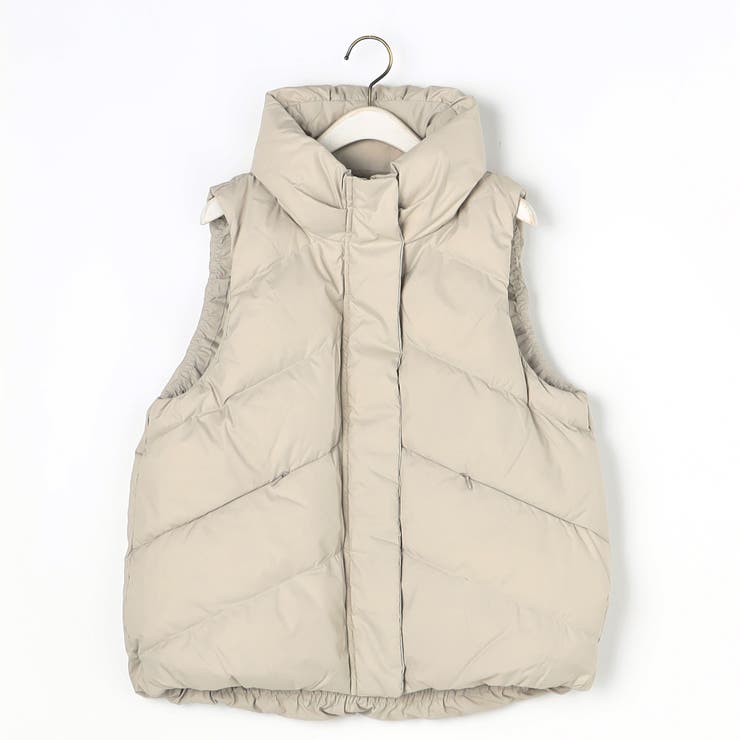 18ベージュ | ボリュームカラーダウンベスト | NICOLE