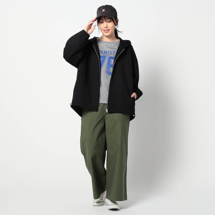 ダンボール素材 パイピングZIPフードブルゾン | NICOLE | 詳細画像4 