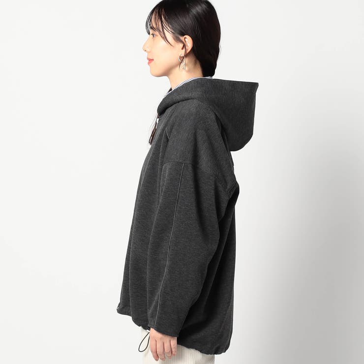 ダンボール素材 パイピングZIPフードブルゾン | NICOLE | 詳細画像5 