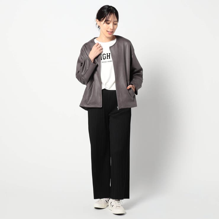 ダンボールニットノーカラージャケット | NICOLE | 詳細画像3 