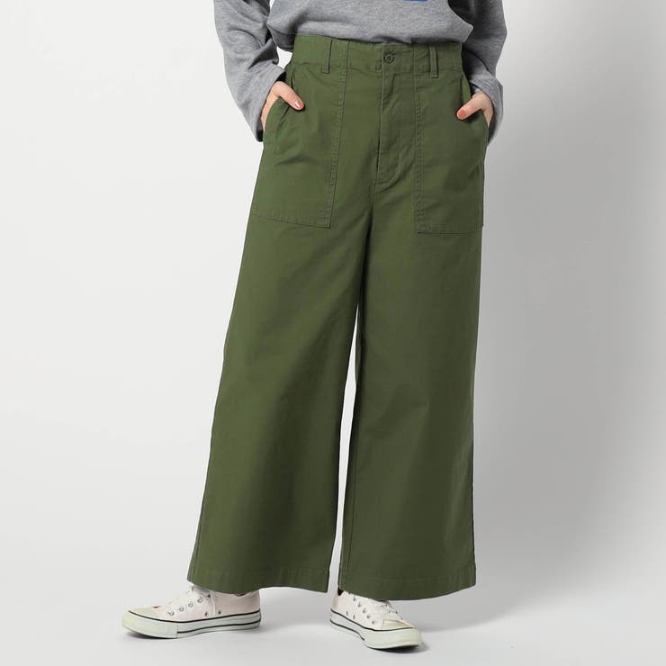 46カーキ | 【BROOKLYN OVERALL】ワイドベイカーパンツ | NICOLE