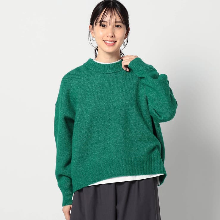 40グリーン | ショートクルーネックニット | NICOLE