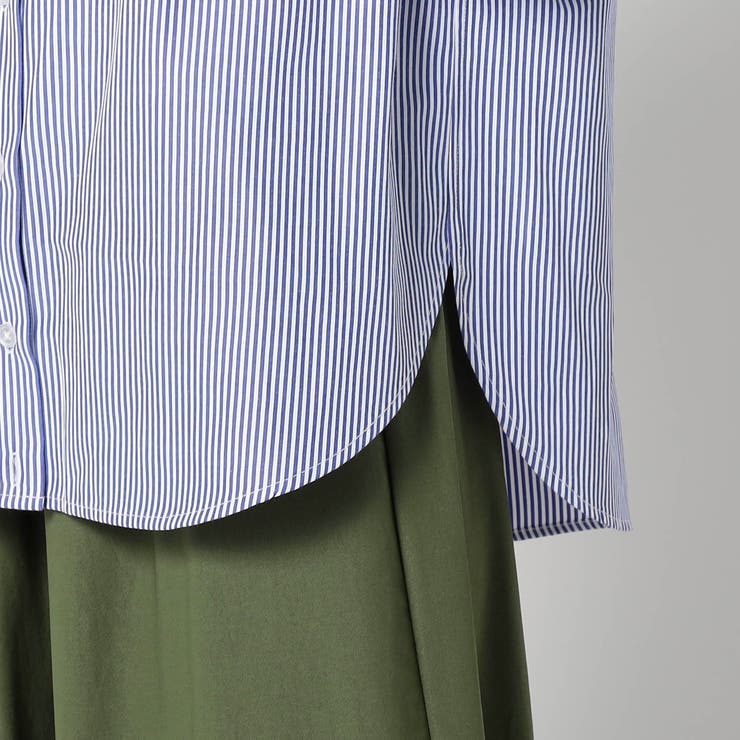2WAY ストライプ柄ロゴ入り長袖シャツ | NICOLE | 詳細画像10 