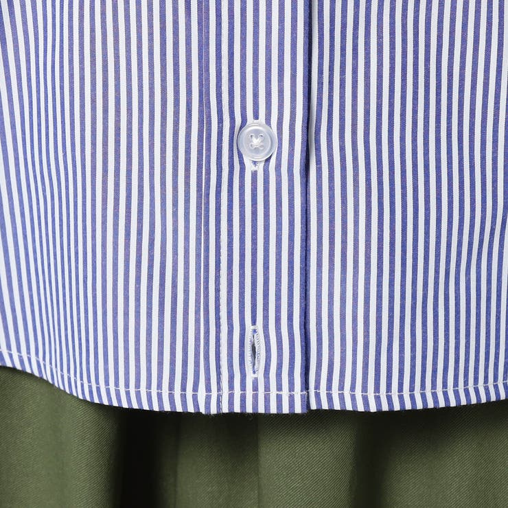 2WAY ストライプ柄ロゴ入り長袖シャツ | NICOLE | 詳細画像14 