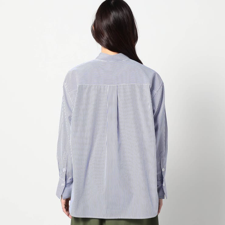 2WAY ストライプ柄ロゴ入り長袖シャツ | NICOLE | 詳細画像6 