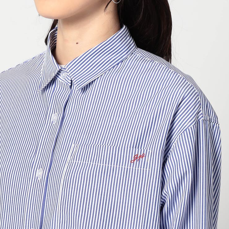 2WAY ストライプ柄ロゴ入り長袖シャツ | NICOLE | 詳細画像7 