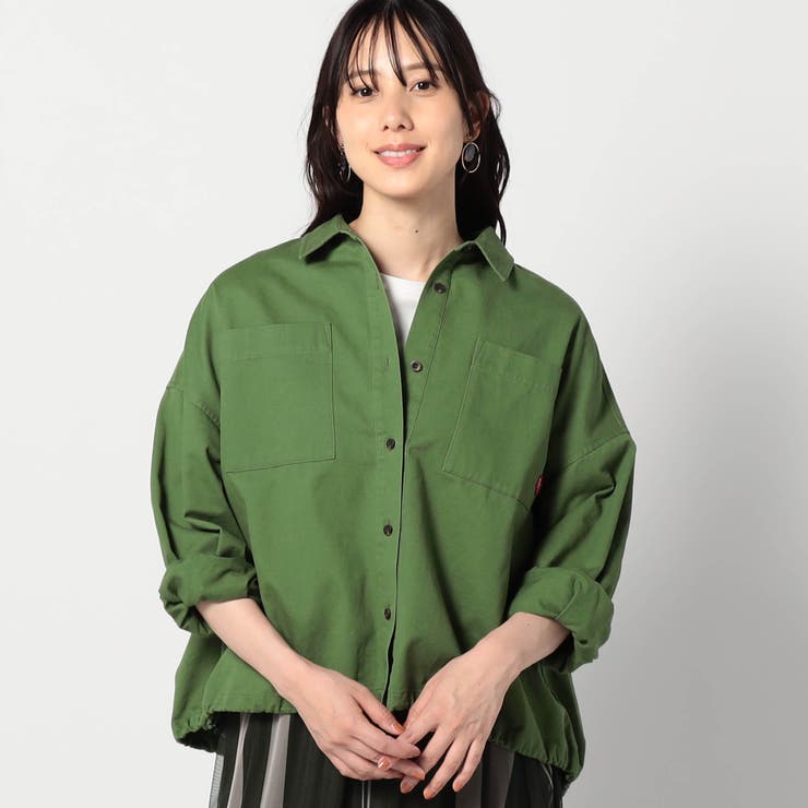 46カーキ | 【BROOKLYN OVERALL 】ドロスト仕様 ブルゾンライクシャツ | NICOLE