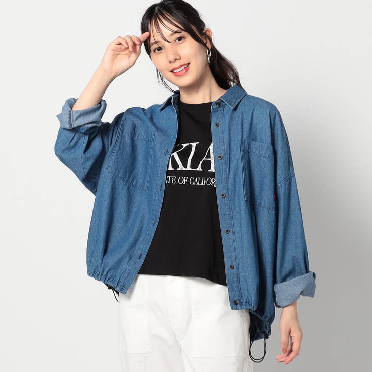 60ブルー | 【BROOKLYN OVERALL 】ドロスト仕様 ブルゾンライクシャツ | NICOLE