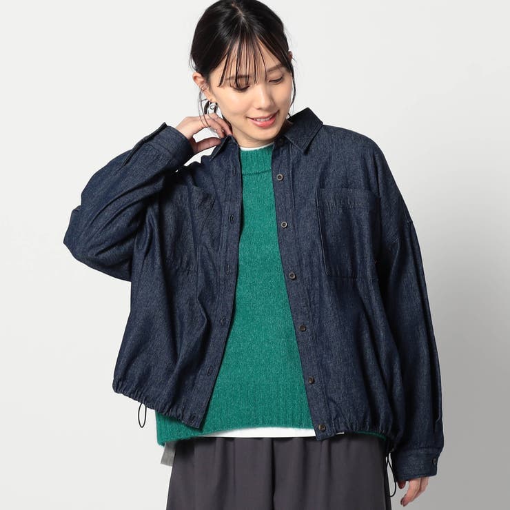 67ネイビー | 【BROOKLYN OVERALL 】ドロスト仕様 ブルゾンライクシャツ | NICOLE