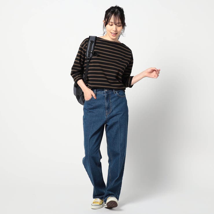 tシャツ 「日本製」デラヴェ長袖Tシャツ　ボーダーシーズンカラー レディース 日本製】デラヴェ長袖Tシャツ ボーダーシーズンカラー[品番