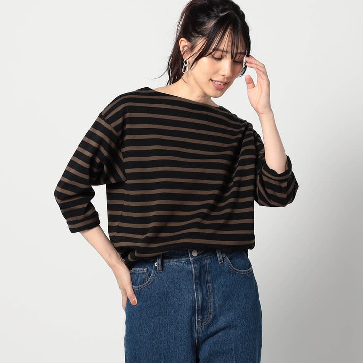 49ブラック | 【日本製】デラヴェ長袖Tシャツ ボーダーシーズンカラー | NICOLE