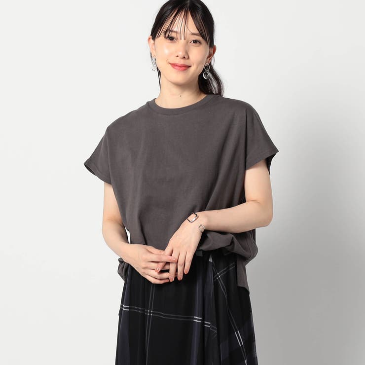 39チャコールグレー | ワンポイント刺繍 ドルマンTシャツ | NICOLE