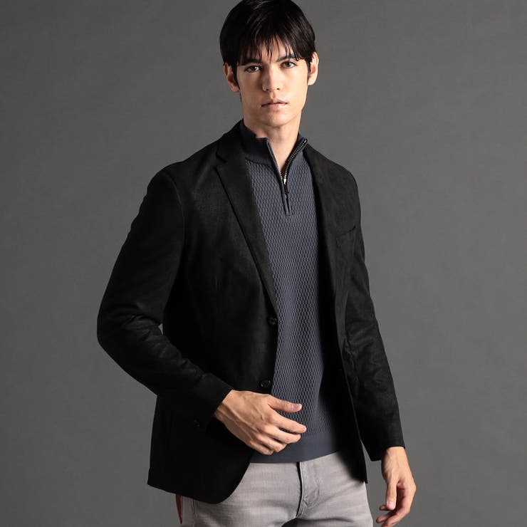 49ブラック | テクニカルスエード コンバーチブルジャケット | NICOLE