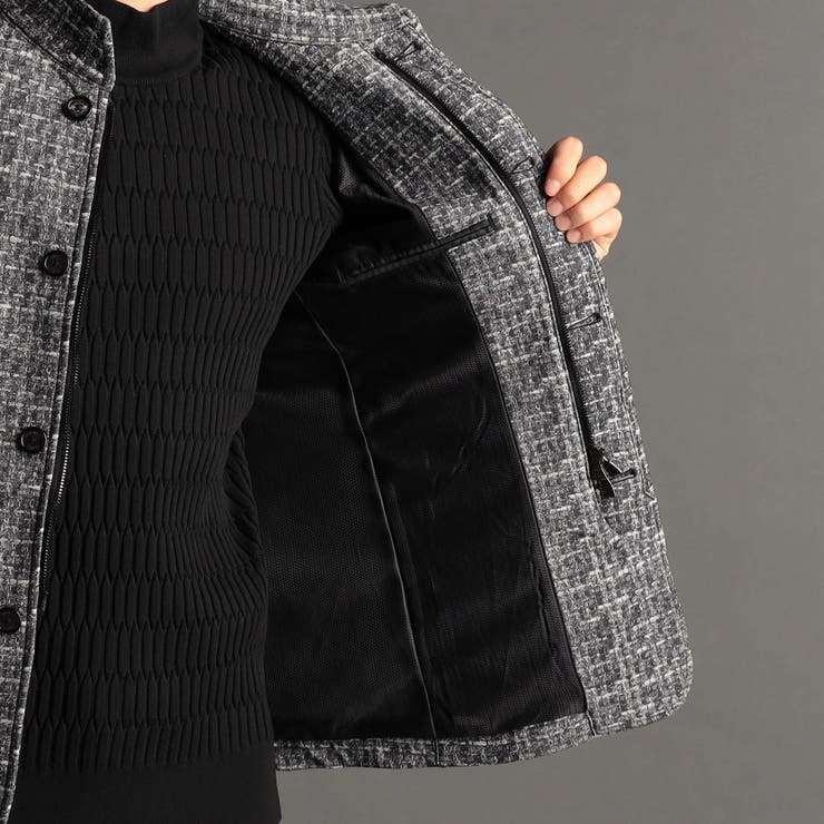 グラフィックチェックプリント スタンドカラーブルゾン | NICOLE | 詳細画像12 