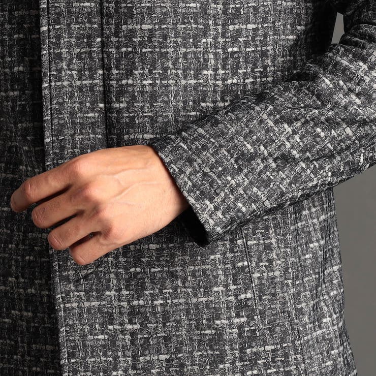 グラフィックチェックプリント スタンドカラーブルゾン[品番