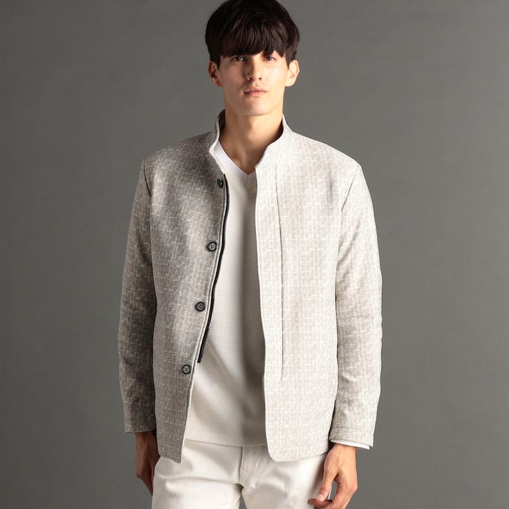 29グレー | グラフィックチェックプリント スタンドカラーブルゾン | NICOLE